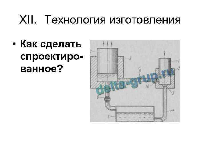 XII. Технология изготовления • Как сделать спроектированное? 