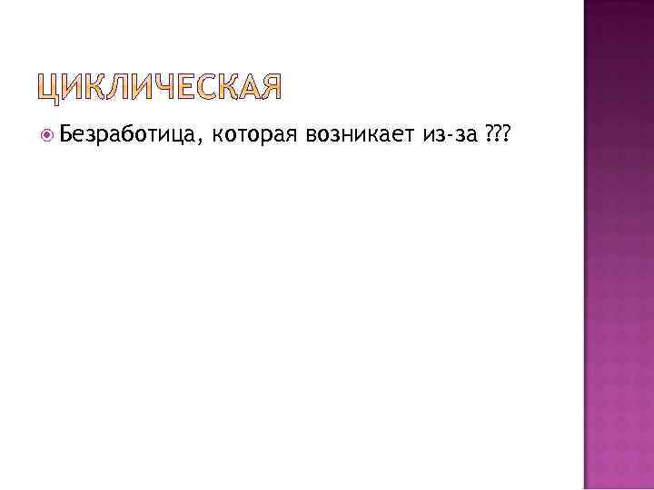  Безработица, которая возникает из-за ? ? ? 