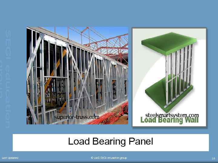 superior-truss. com steelsmartsystem. com Load Bearing Panel Last Updated: © LMS SEGi education group