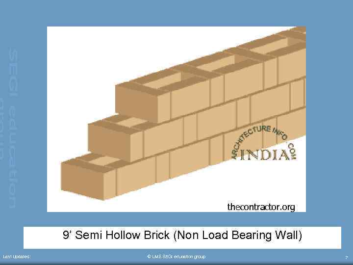 thecontractor. org 9’ Semi Hollow Brick (Non Load Bearing Wall) Last Updated: © LMS