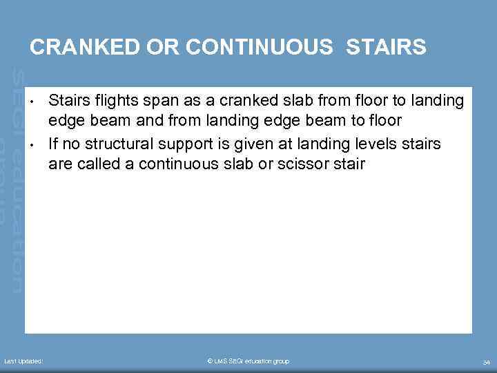 CRANKED OR CONTINUOUS STAIRS • • Last Updated: Stairs flights span as a cranked