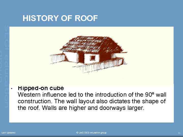 HISTORY OF ROOF • Last Updated: Hipped-on cube Western influence led to the introduction