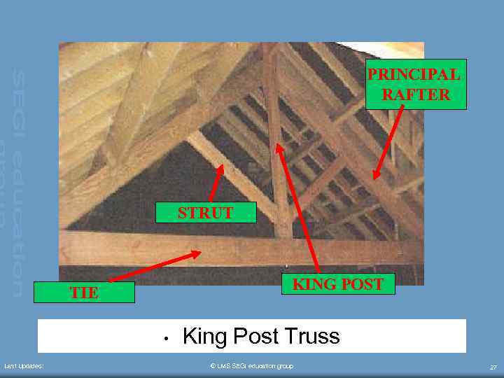 PRINCIPAL RAFTER STRUT KING POST TIE • Last Updated: King Post Truss © LMS