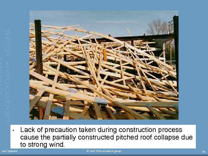  • Last Updated: Lack of precaution taken during construction process cause the partially