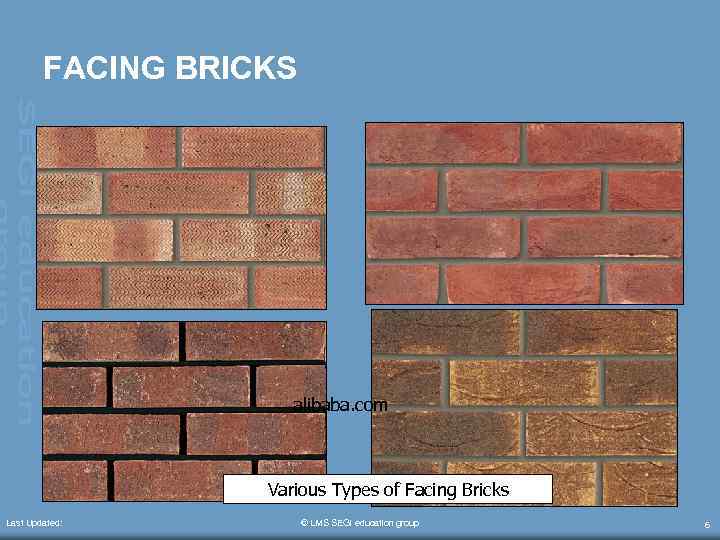 FACING BRICKS alibaba. com Various Types of Facing Bricks Last Updated: © LMS SEGi