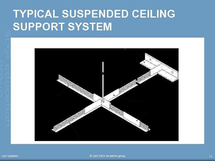 TYPICAL SUSPENDED CEILING SUPPORT SYSTEM Last Updated: © LMS SEGi education group 13 