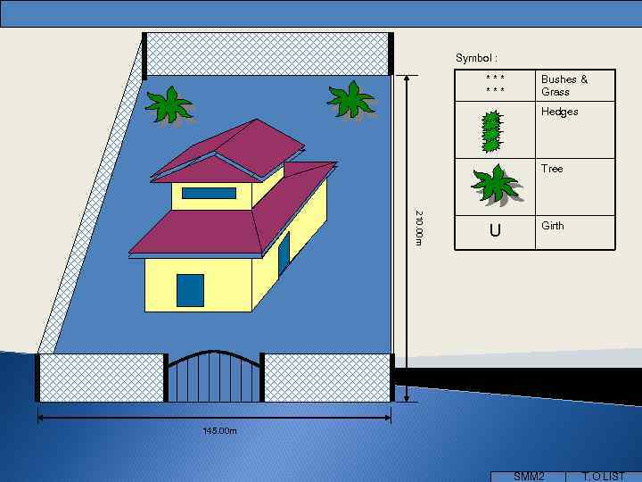 105. 00 m Symbol : *** Bushes & Grass Hedges Tree 210. 00 m