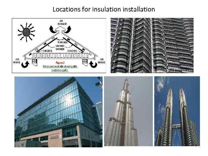 Locations for insulation installation 