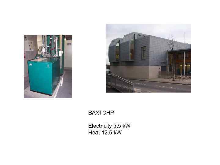 BAXI CHP Electricity 5. 5 k. W Heat 12. 5 k. W 