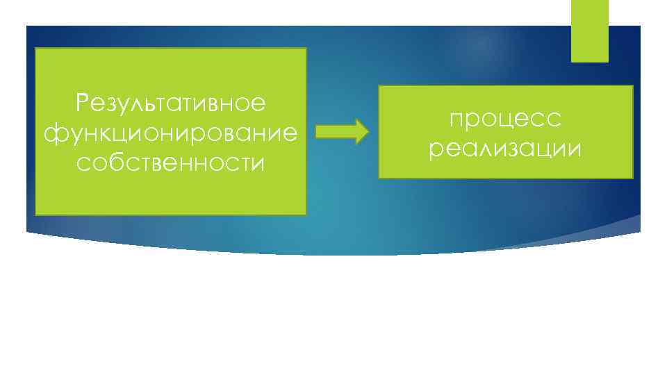 Результативное функционирование собственности процесс реализации 