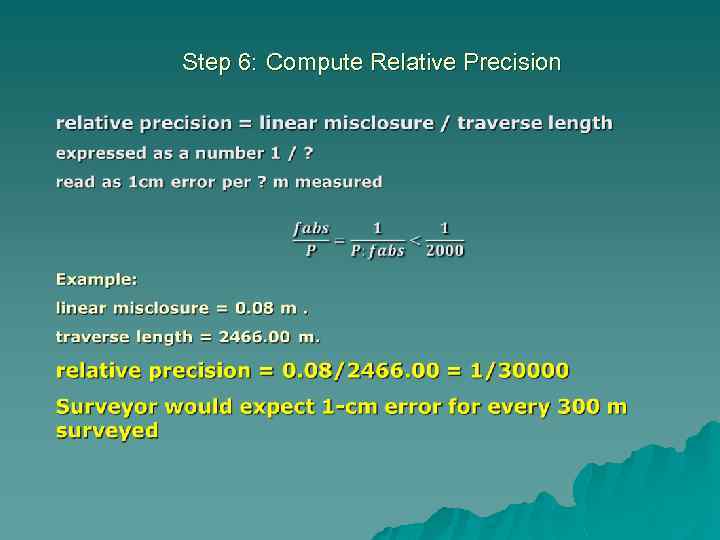 Step 6: Compute Relative Precision 