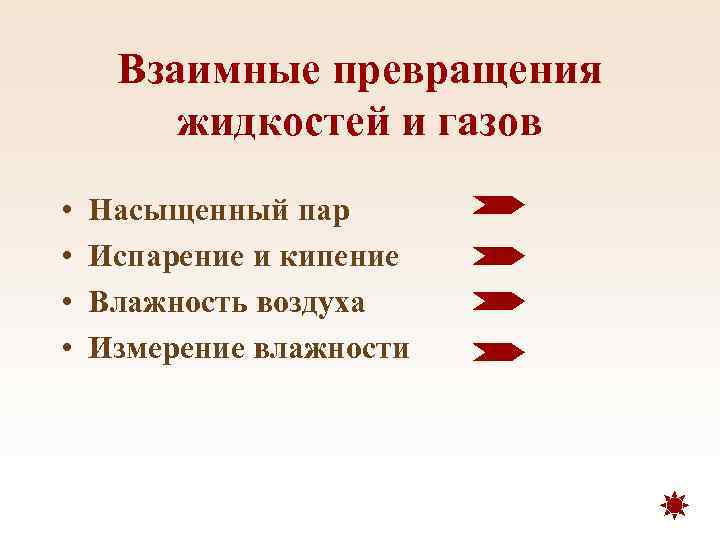 Взаимные превращения жидкостей и газов • • Насыщенный пар Испарение и кипение Влажность воздуха