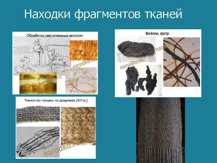 Находки фрагментов тканей 