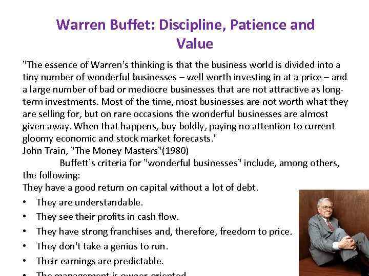 Warren Buffet: Discipline, Patience and Value 