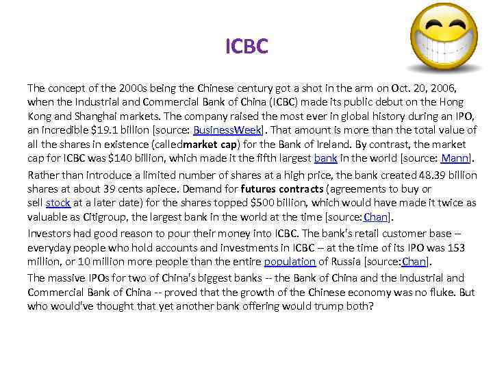 ICBC The concept of the 2000 s being the Chinese century got a shot