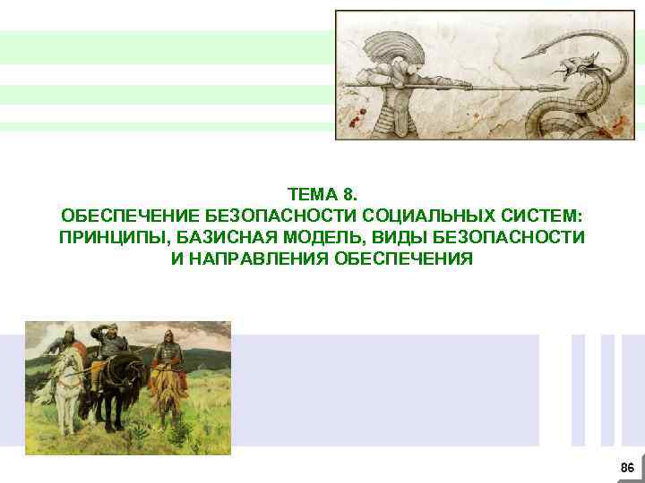 ТЕМА 8. ОБЕСПЕЧЕНИЕ БЕЗОПАСНОСТИ СОЦИАЛЬНЫХ СИСТЕМ: ПРИНЦИПЫ, БАЗИСНАЯ МОДЕЛЬ, ВИДЫ БЕЗОПАСНОСТИ И НАПРАВЛЕНИЯ ОБЕСПЕЧЕНИЯ