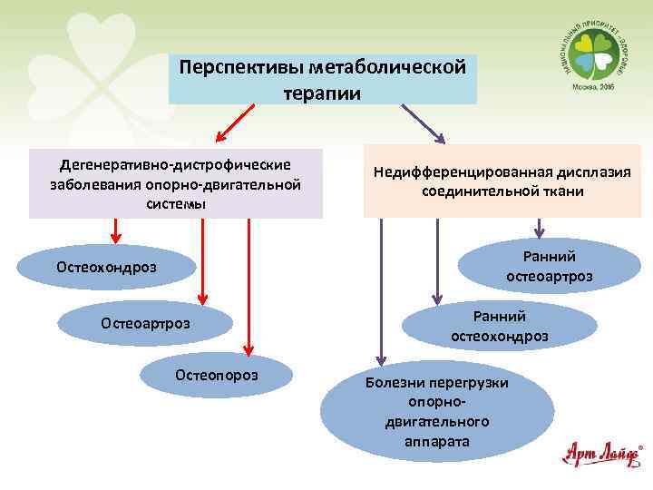 Перспективы метаболической терапии Дегенеративно-дистрофические заболевания опорно-двигательной системы Недифференцированная дисплазия соединительной ткани Ранний остеоартроз Остеохондроз