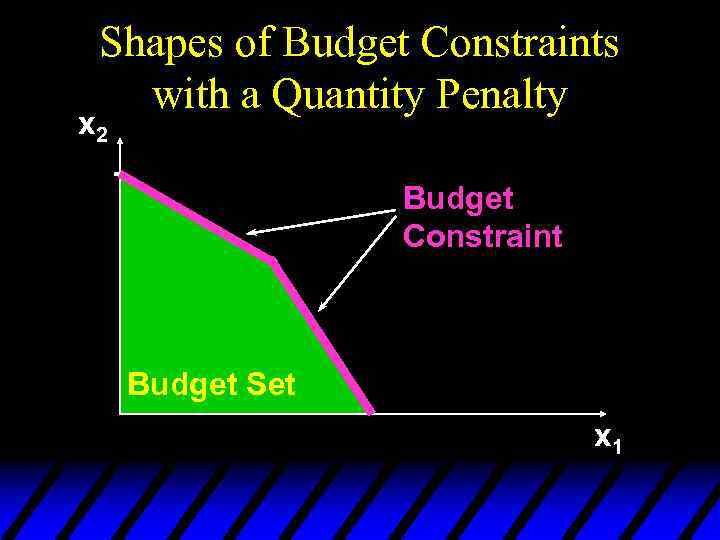 Shapes of Budget Constraints with a Quantity Penalty x 2 Budget Constraint Budget Set