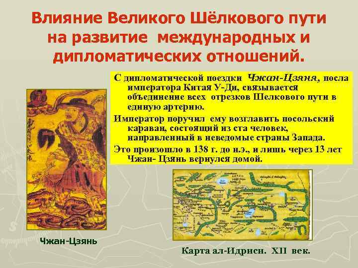 Влияние Великого Шёлкового пути на развитие международных и дипломатических отношений. С дипломатической поездки Чжан-Цзяня,