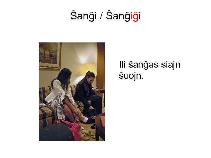 Ŝanĝi / Ŝanĝiĝi Ili ŝanĝas siajn ŝuojn. 