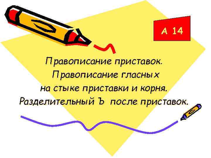 А 14 Правописание приставок. Правописание гласных на стыке приставки и корня. Разделительный Ъ после