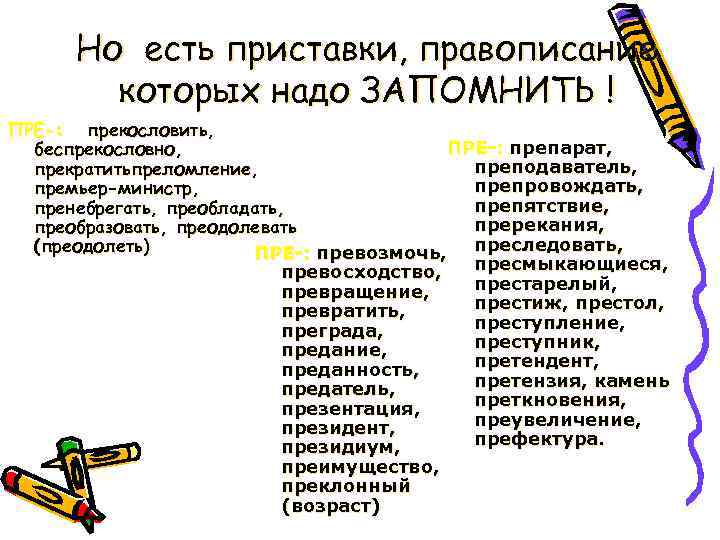 Преткновения почему пре. Приставки которые надо запомнить. Приставки пре и при исключения. Слова исключения при. Пре и при исключения ЕГЭ.