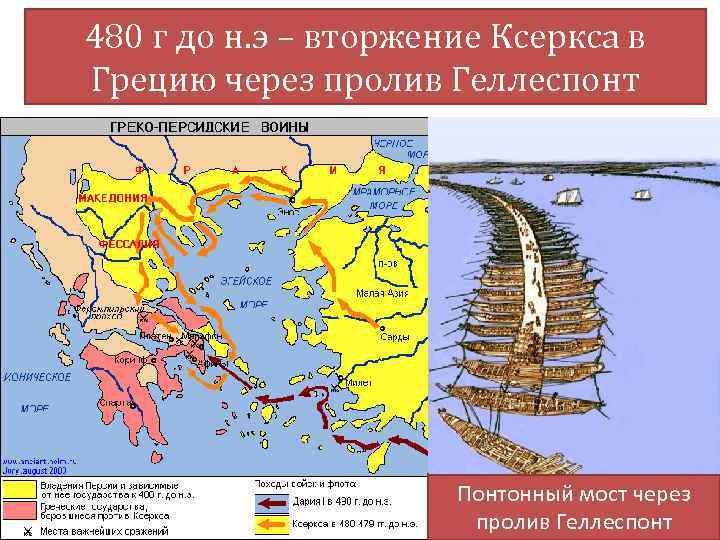 480 г до н. э – вторжение Ксеркса в Грецию через пролив Геллеспонт Понтонный