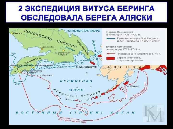 2 ЭКСПЕДИЦИЯ ВИТУСА БЕРИНГА ОБСЛЕДОВАЛА БЕРЕГА АЛЯСКИ 