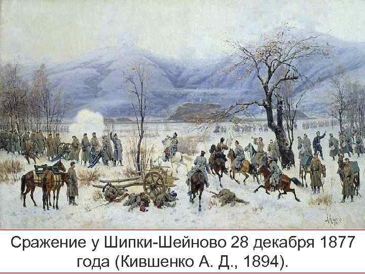 Сражение у Шипки-Шейново 28 декабря 1877 года (Кившенко А. Д. , 1894). 