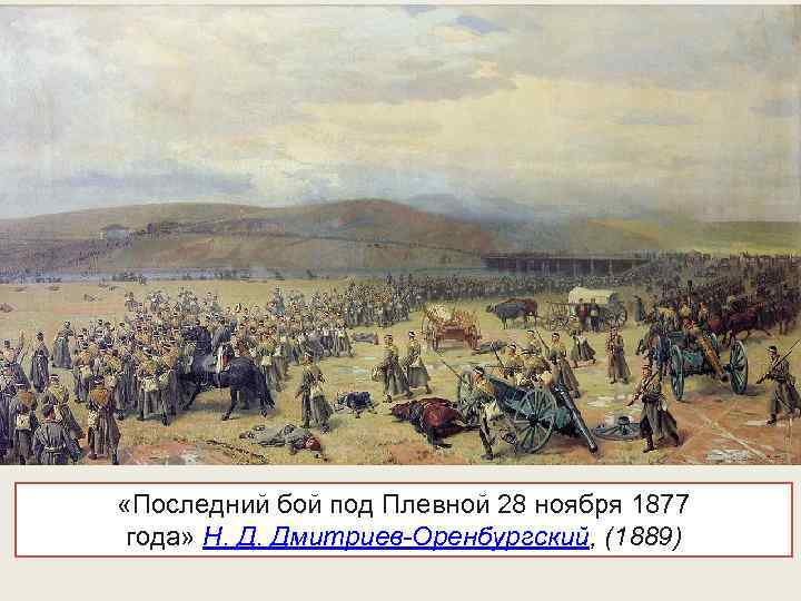  «Последний бой под Плевной 28 ноября 1877 года» Н. Д. Дмитриев-Оренбургский, (1889) 
