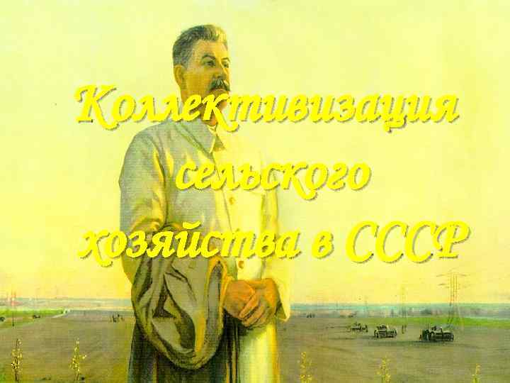 Коллективизация сельского хозяйства в СССР 