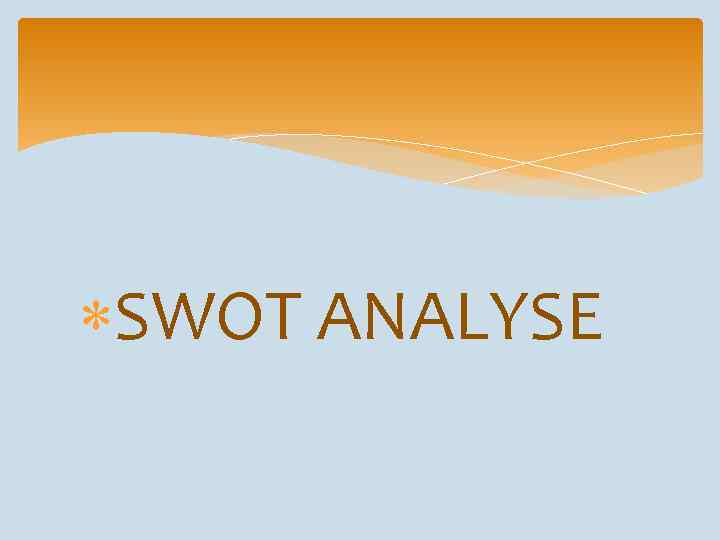  SWOT ANALYSE 