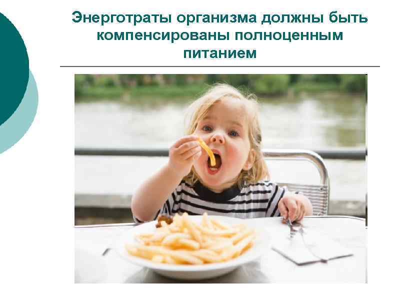 Энерготраты организма должны быть компенсированы полноценным питанием 