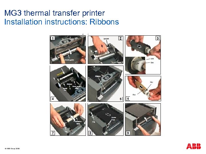 MG 3 thermal transfer printer Installation instructions: Ribbons © ABB Group 2009 