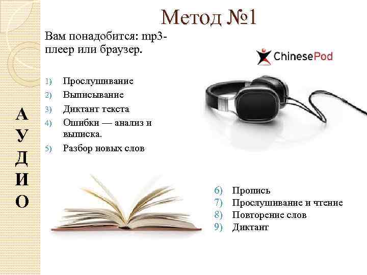 Метод № 1 Вам понадобится: mp 3 плеер или браузер. 1) 2) А У