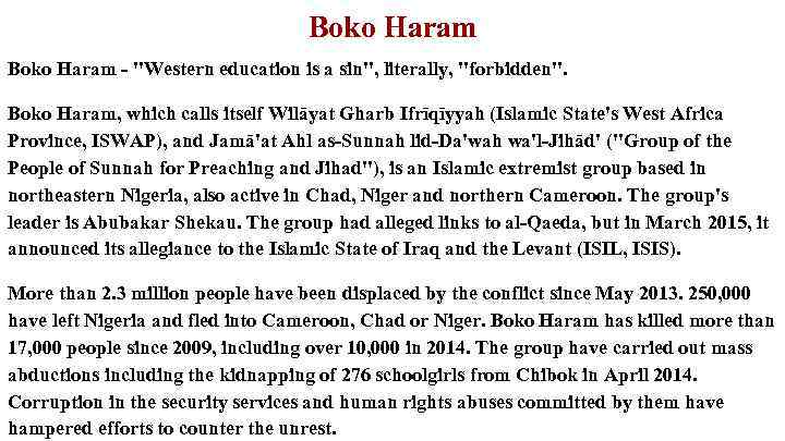 Boko Haram - 