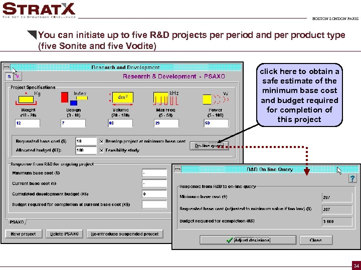 BOSTON LONDON PARIS You can initiate up to five R&D projects period and per