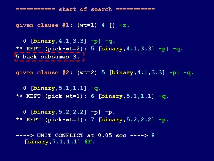 ====== start of search ====== given clause #1: (wt=1) 4 [] -r. 0 [binary,