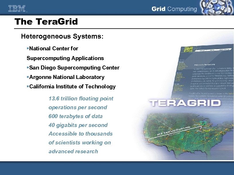 The Tera. Grid Heterogeneous Systems: §National Center for Supercomputing Applications §San Diego Supercomputing Center