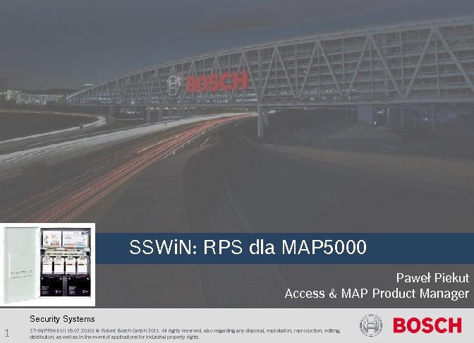 MAP Technical Training SSWi. N: RPS dla MAP 5000 Paweł Piekut Access & MAP