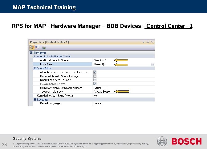 MAP Technical Training RPS for MAP - Hardware Manager – BDB Devices – Control