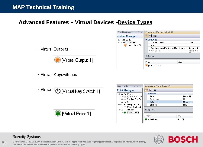 MAP Technical Training Advanced Features – Virtual Devices –Device Types - Virtual Outputs -