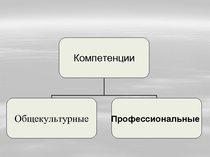 Компетенции Общекультурные Профессиональные 