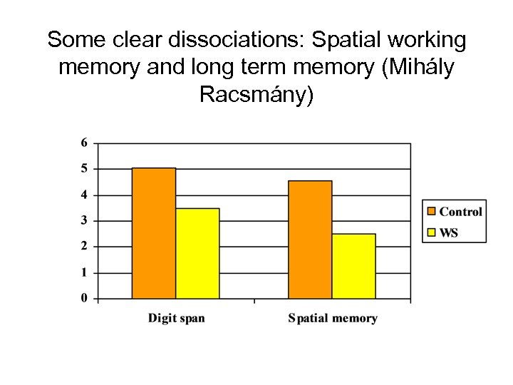 Some clear dissociations: Spatial working memory and long term memory (Mihály Racsmány) 