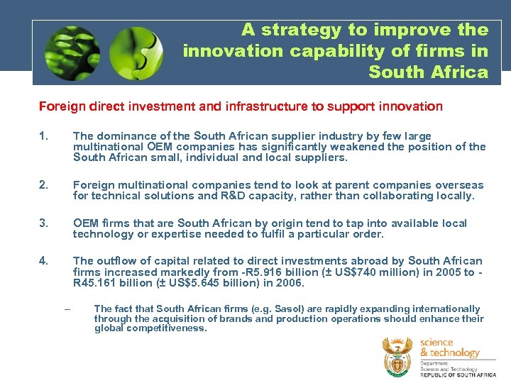 A strategy to improve the innovation capability of firms in South Africa Foreign direct