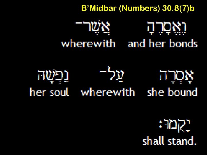 B’Midbar (Numbers) 30. 8(7)b 