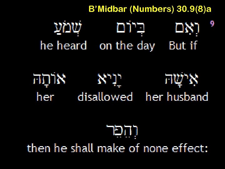 B’Midbar (Numbers) 30. 9(8)a 
