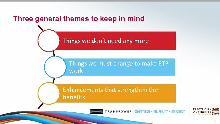 Three general themes to keep in mind Things we don’t need any more Things