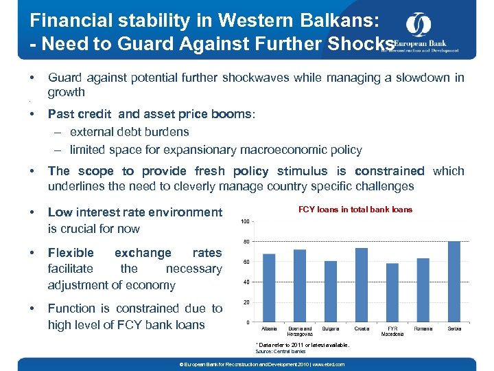 Financial stability in Western Balkans: - Need to Guard Against Further Shocks • Guard