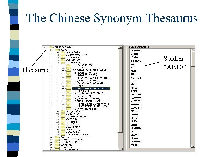 The Chinese Synonym Thesaurus Soldier “AE 10” 